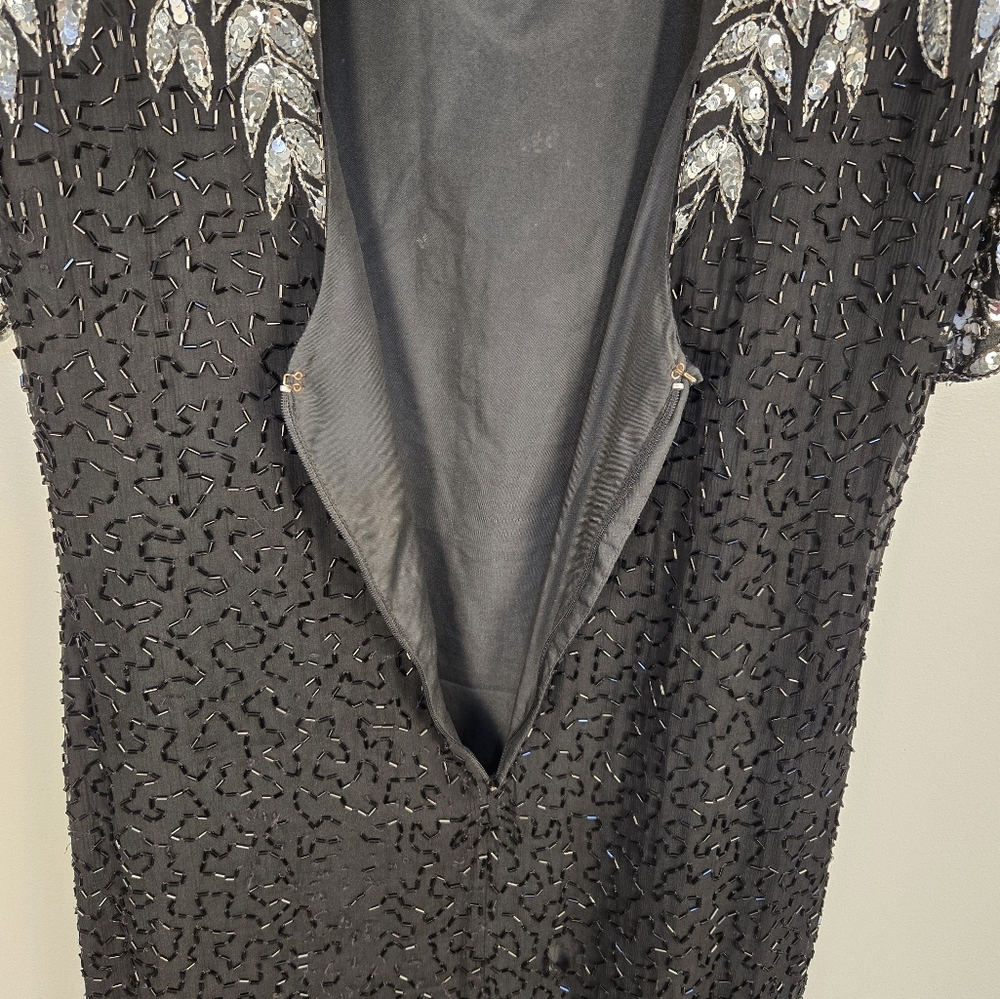 Stenway Black Beaded Short Sleeve Dress - Picture 4 of 6